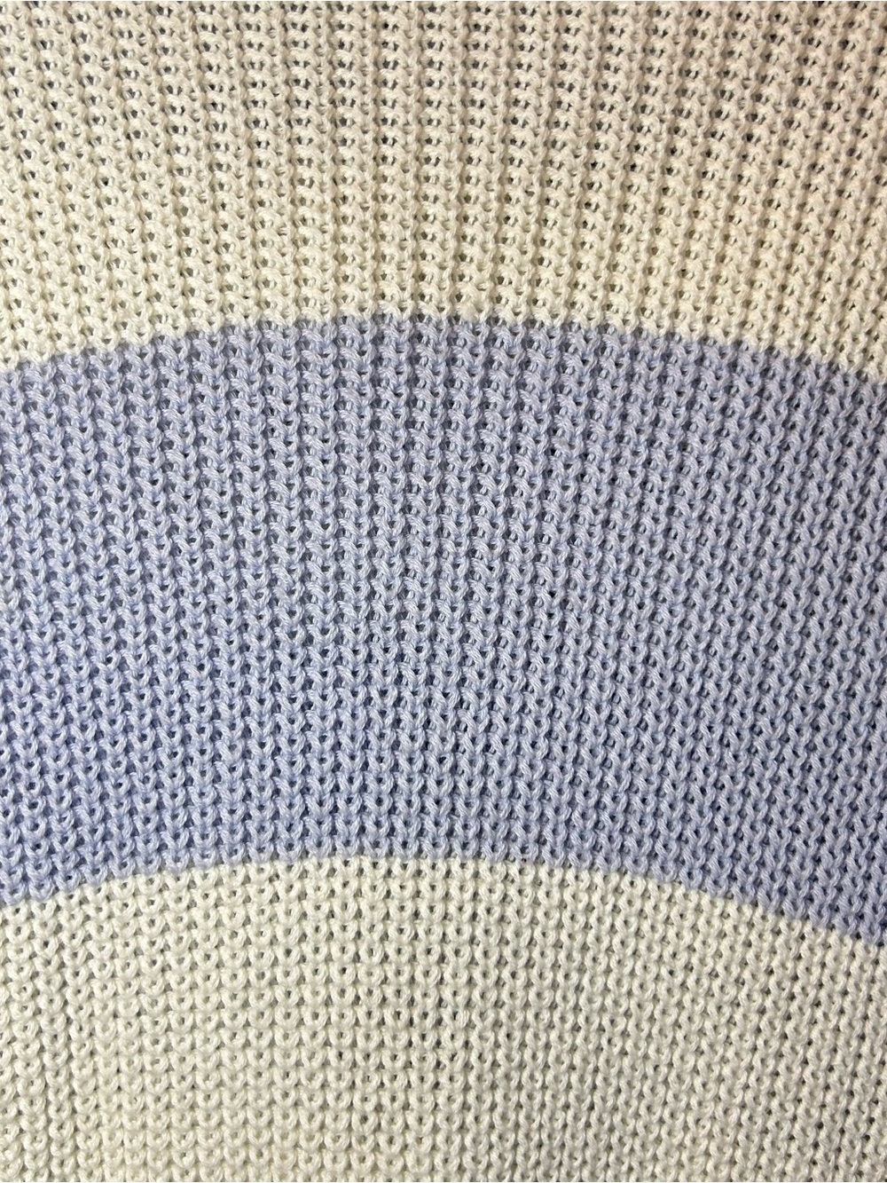 🌸Hollister periwinkle blue and white horizontal striped knit crewneck sweater XS - Picture 9 of 9